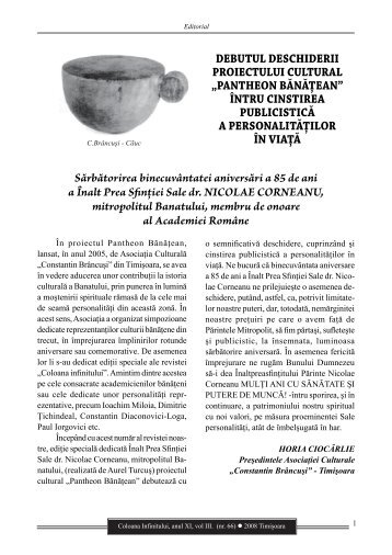 Revista Coloana Infinitului nr. 66 - Brancusi