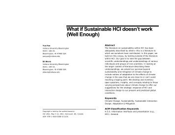 What if Sustainable HCI doesn't work (Well Enough) - James Pierce