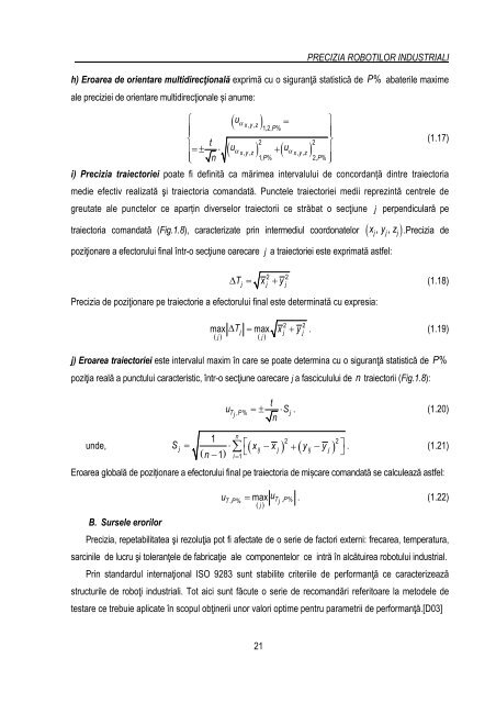 PRECIZIA ROBOŢILOR INDUSTRIALI