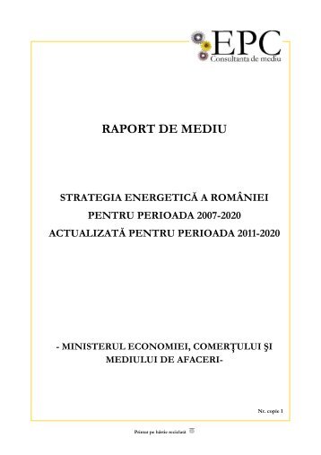 Raport de mediu - Ministerul Mediului