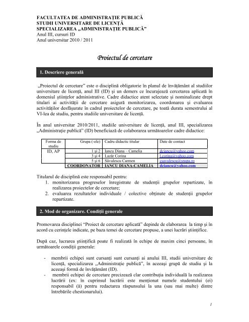 Proiect de cercetare licenta, AP 3, id - snspa