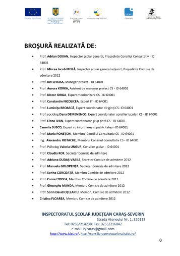 broşură realizată de - AdmitereLiceu.ro