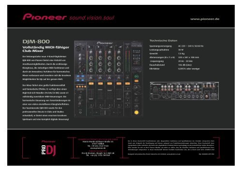 Pioneer DJM-800 - Power Projekt