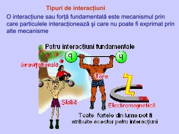 Tipuri de interacţiuni O interacţiune sau forţă fundamentală este ...