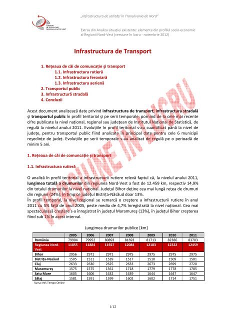 Infrastructura de transport (versiune in lucru ... - ADR Nord-Vest