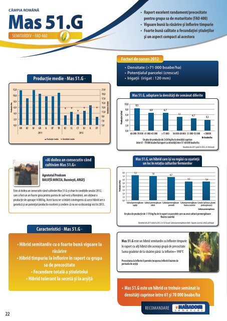 Ghidul rezultatelor hibrizilor - ROMÂNIA 2013 - Maïsadour Semences