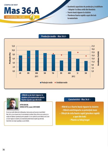 Ghidul rezultatelor hibrizilor - ROMÂNIA 2013 - Maïsadour Semences