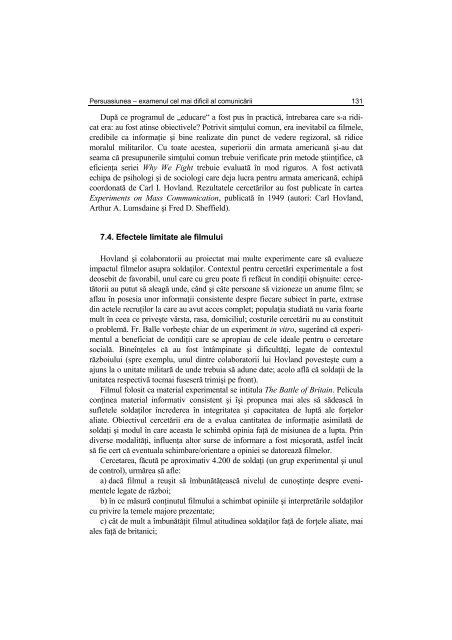 Argument - Facultatea de Stiinte Politice – Universitatea Crestina