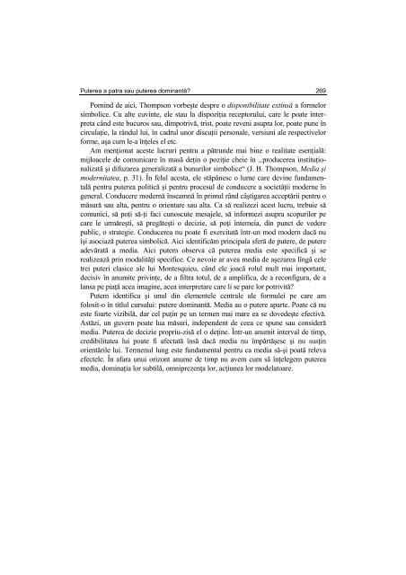 Argument - Facultatea de Stiinte Politice – Universitatea Crestina