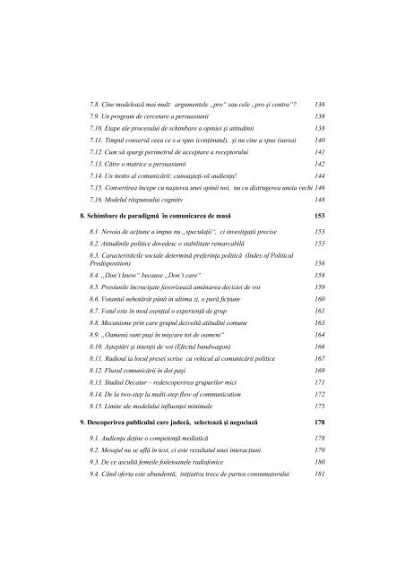 Argument - Facultatea de Stiinte Politice – Universitatea Crestina