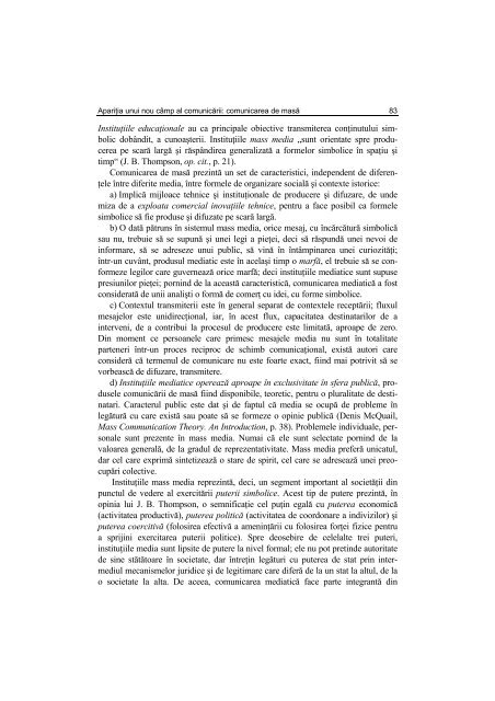 Argument - Facultatea de Stiinte Politice – Universitatea Crestina