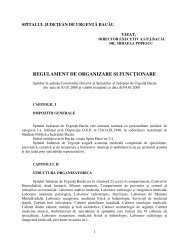 Regulament de Organizare si Functionare - Spitalul de Urgenta Bacau