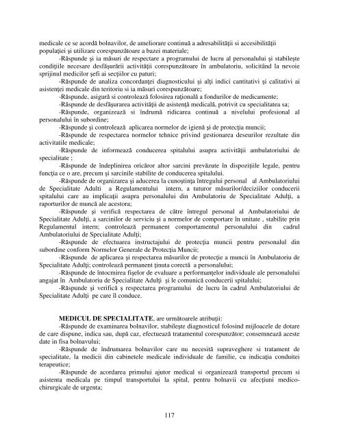 Regulament de Organizare si Functionare - Spitalul de Urgenta Bacau