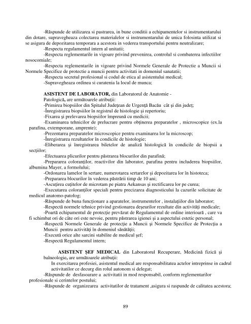 Regulament de Organizare si Functionare - Spitalul de Urgenta Bacau