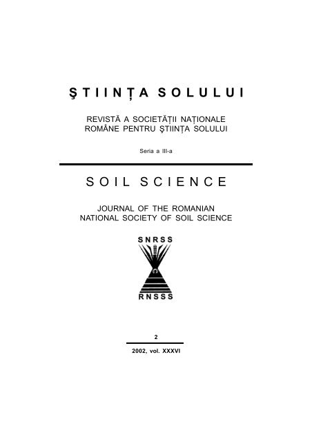 Revista Stiinta Solului nr. 2/2002 - SNRSS