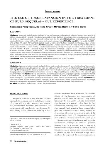 the use of tissue expansion in the treatment of burn sequelas – our ...