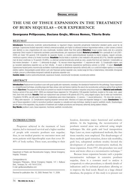 the use of tissue expansion in the treatment of burn sequelas – our ...