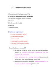 5.2. Etapele procesului de selecţie 1. Întocmirea unui Curriculum ...