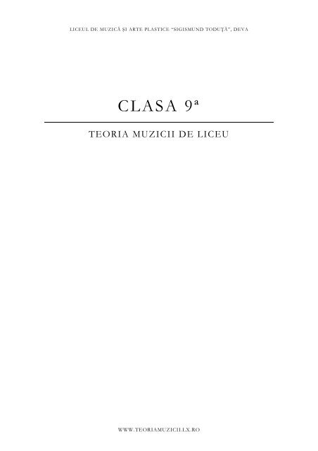 Teoria Muzicii De Liceu Clasa A Ix A