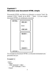 7 Capitolul 1 Structura unui document HTML simplu sistemul UNIX ...