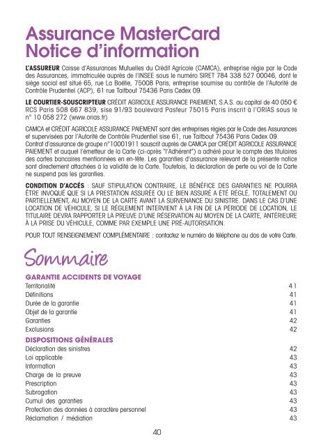 Guide carte Mozaîc-M6 - Crédit Agricole Mutuel Pyrénées Gascogne