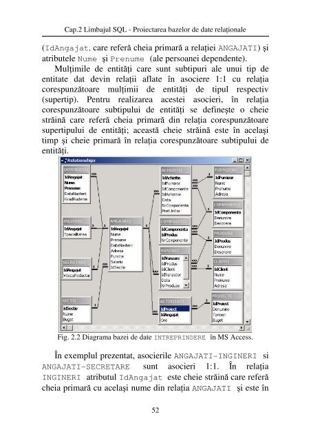 CAPITOLUL 2 LIMBAJUL SQL – PROIECTAREA BAZELOR DE ...