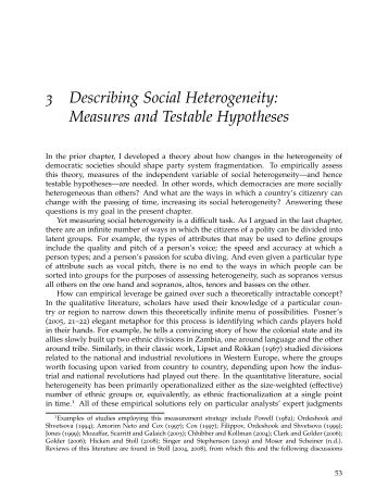 3 Describing Social Heterogeneity: Measures and Testable ...