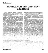 Tehnica scrierii unui text academic - Pro Saeculum