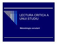 LECTURA CRITICA A UNUI STUDIU UNUI STUDIU