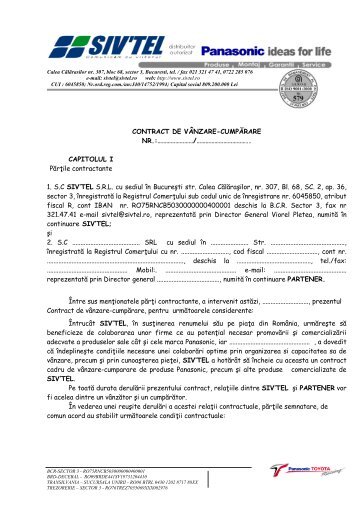 CONTRACT DE VÂNZARE-CUMPĂRARE NR ... - SIV'TEL