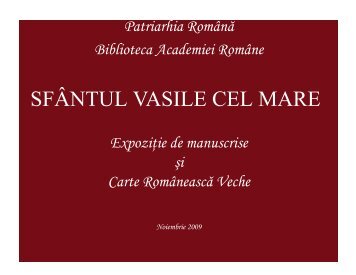 expoziţie de manuscrise şi carte românească veche - Biblioteca ...