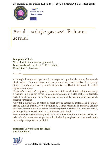 Aerul Soluţie Gazoasă Poluarea Aerului Outlab Ie