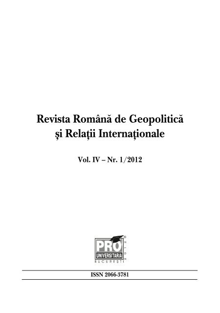 Revista Romana de Geopolitica si Relatii Internationale - srpsec