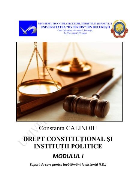 Constanta CALINOIU DREPT CONSTITUŢIONAL ŞI INSTITUŢII ...