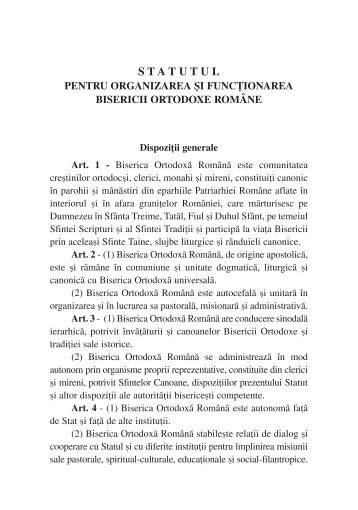 Statutul BOR - Patriarhia Română