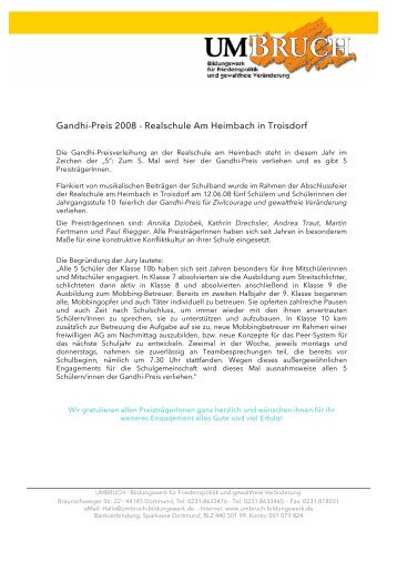 Infos (PDF) - Bildungswerk für Friedenspolitik und gewaltfreie ...