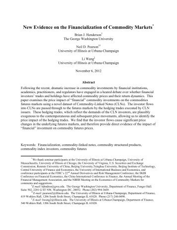 New Evidence on the Financialization of ... - Finance Division