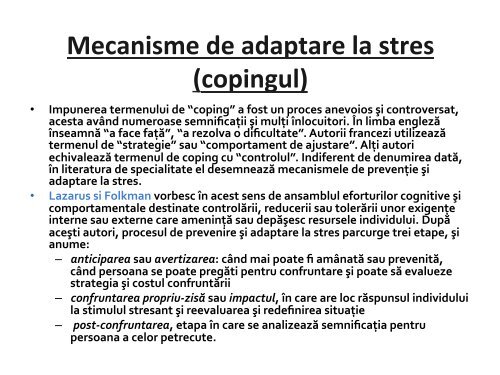 Curs 3 - Mecanismele de apărare psihică