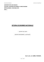 ISTORIA ECONOMIEI NATIONALE - SvEdu.ro