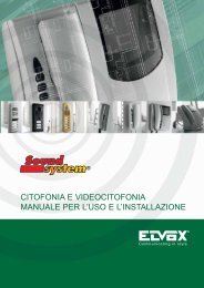 citofonia e videocitofonia manuale per l'uso e l'installazione - Elvox