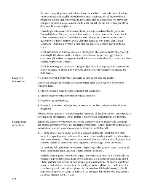 La preparazione per l'esaltazione, manuale dell'insegnante