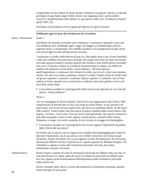 La preparazione per l'esaltazione, manuale dell'insegnante