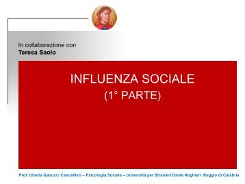 INFLUENZA SOCIALE - Dante Alighieri