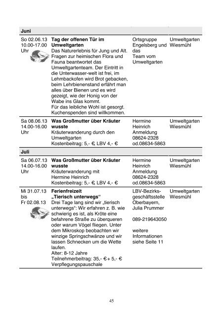 Zugvogel - Umweltgarten in Wiesmühl an der Alz