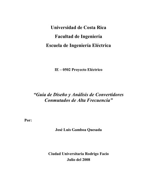 Fuentes Reguladas Conmutadas - Escuela de Ingeniería Eléctrica ...