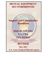 DENTAL EQUIPMENT SET ENDODONTIC - US Army Medical ...