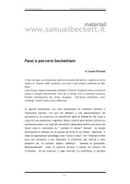 Passi e percorsi beckettiani - Samuel Beckett