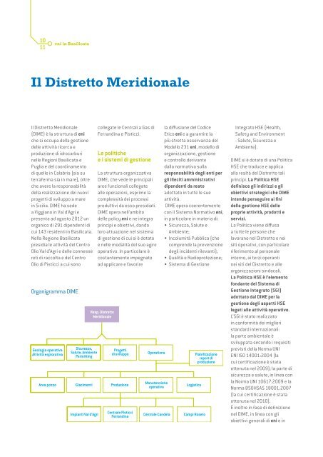 Eni in Basilicata, Local Report 2012