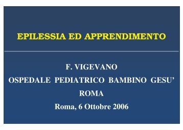 epilessia ed apprendimento - Ospedale Pediatrico Bambino Gesù