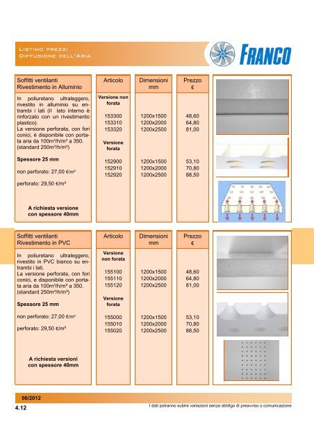 04 - Listino Diffusione dell'aria.pub - FRANCO srl